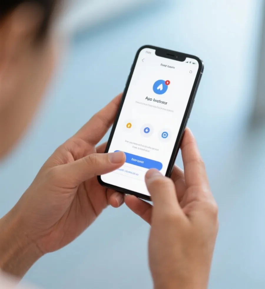 手機版下載 App 流程示意圖